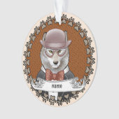 Wolf mit Brille Ornament (Vorderseite)