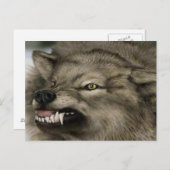 Wolf mit den Zähnen draußen Postkarte (Vorne/Hinten)
