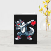Wolf mit Herz-Valentinstag-Kleinkind Karte (Gelbe Blume)