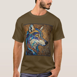 Wolf mit lebendigen farbenfrohen Glasstücken T-Shirt