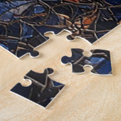 Wolf mit lebhaften farbenfrohen Glasstücken Puzzle (Seite)