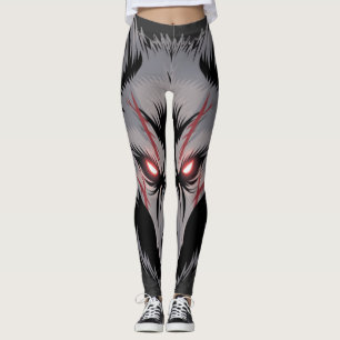 Wolf mit leuchtenden roten Augen bekämen Leggings