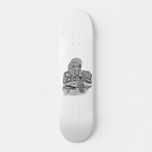 Wolf mit Rabe Skateboard (Vorne)