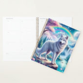 Wolf mit Regenbogen und Wasserfall Planer (Anzeige)