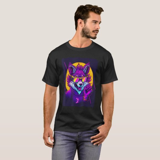 Wolf mit Sonnenbrille T-Shirt (Vorne ganz)