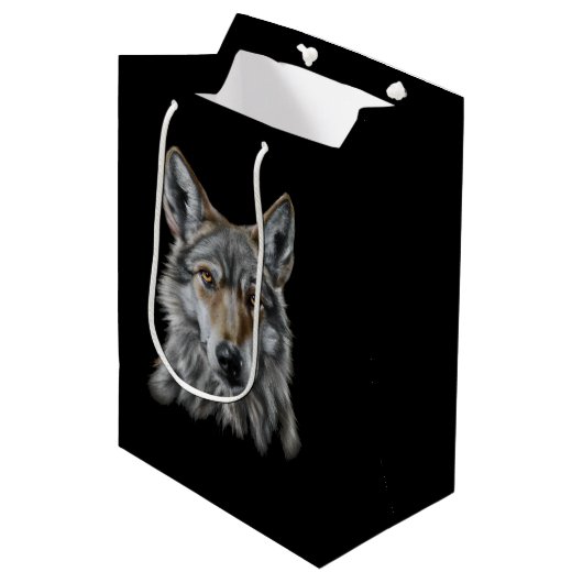 Wolf Mittlere Geschenktüte (Vorderseite Schrägansicht)