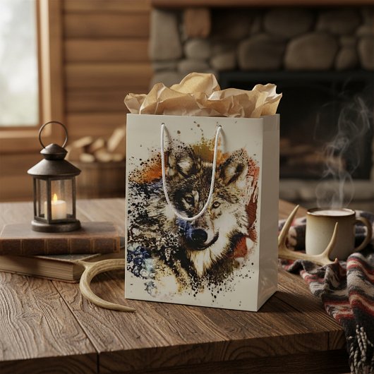 Wolf Mittlere Geschenktüte