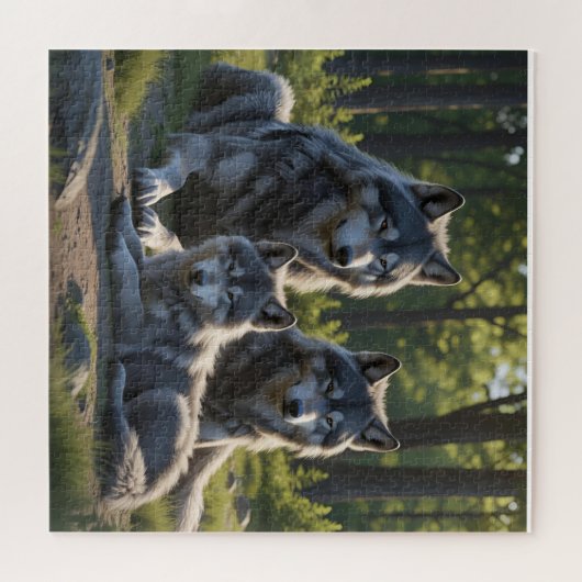 Wolf Mom and Pup Jigsaw Puzzle (Horizontal)