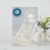 "Wolf-Mond-" Briefpapier (Stehend Vorderseite)