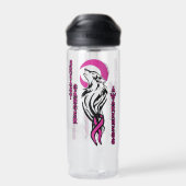 Wolf/Mond.. Brustkrebs Trinkflasche (Rückseite)
