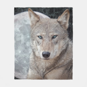 Wolf-Mond-Fleece-Decke Fleecedecke