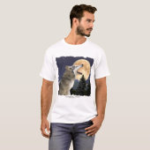 WOLF, Mond, Forest & Gedicht T - Shirt (Vorne ganz)