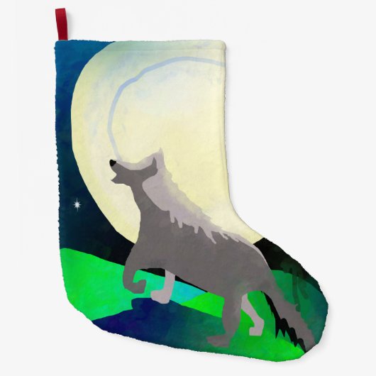 Wolf-Mond Großer Weihnachtsstrumpf (Vorderseite)