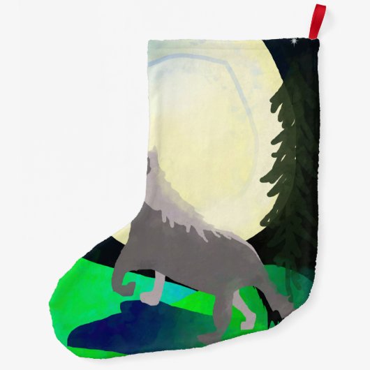 Wolf-Mond Großer Weihnachtsstrumpf (Rückseite)
