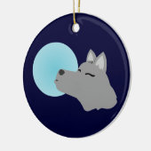 Wolf-Mond Keramik Ornament (Links)