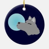 Wolf-Mond Keramik Ornament (Hinten)
