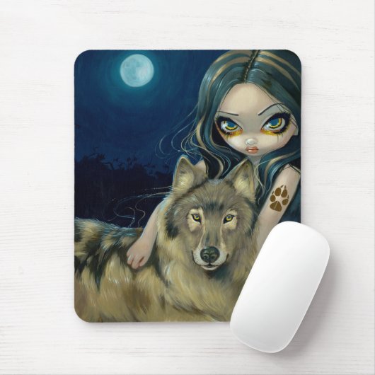 "Wolf-Mond" Mousepad (Mit Mouse)