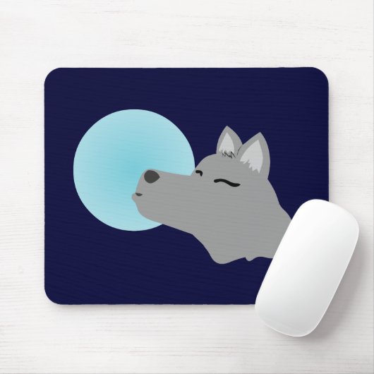 Wolf-Mond Mousepad (Mit Mouse)