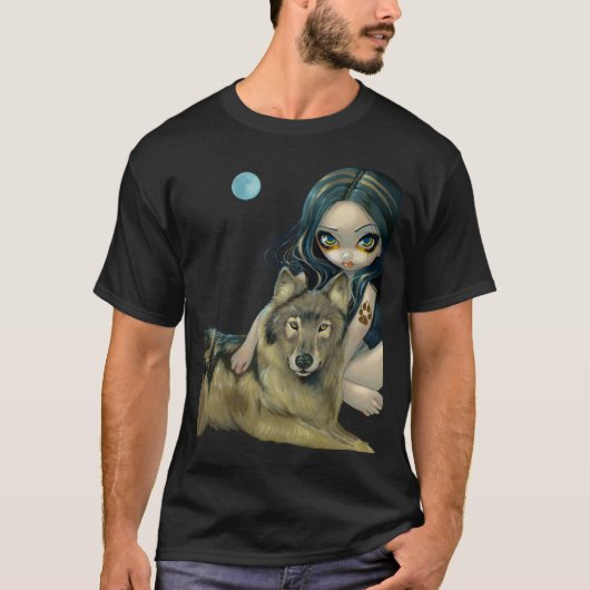 Wolf-Mond-Shirt T-Shirt (Vorderseite)