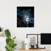 Wolf Mond - Wolf mit Golem Poster (Heimbüro)