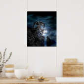 Wolf Mond - Wolf mit Golem Poster (Küche)