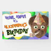 Wolf Monster Birthday Party Banner (Horizontal)
