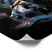 Wolf Moon 4. Juli American Flag Howling Americ Poster (Ecke)