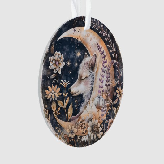 Wolf Moon Acrylic Ornament (Vorderseite)