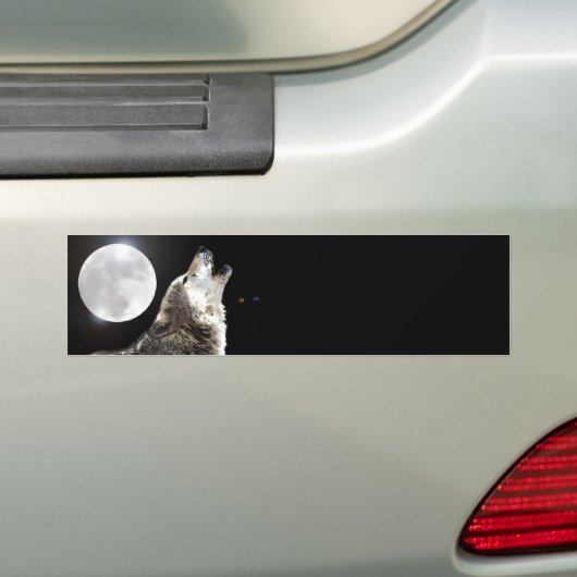 Wolf & Moon Autoaufkleber (Auf Auto)