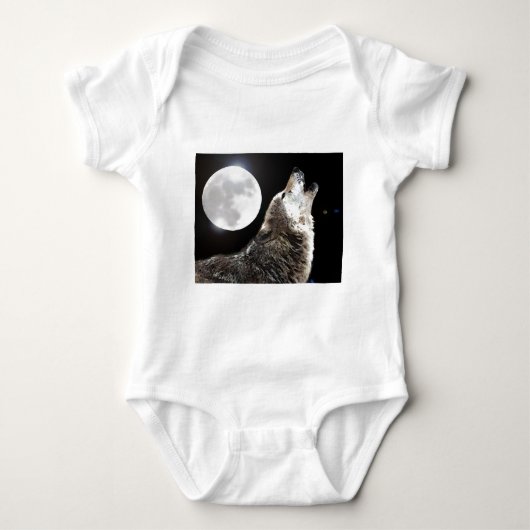 Wolf & Moon Baby Strampler (Vorderseite)