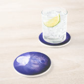 Wolf, Moon & Blue Night Getränkeuntersetzer (Seite)