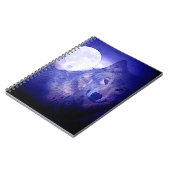 Wolf, Moon & Blue Night Notebook Notizblock (Linke Seite)
