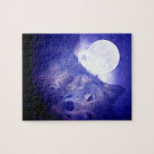 Wolf, Moon & Blue Night Puzzle (Horizontal)