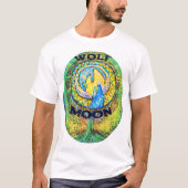 Wolf Moon bunter Baum des Lebens Gelb Grün Blau T-Shirt (Vorderseite)