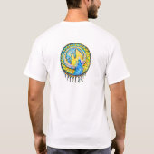Wolf Moon bunter Baum des Lebens Gelb Grün Blau T-Shirt (Rückseite)