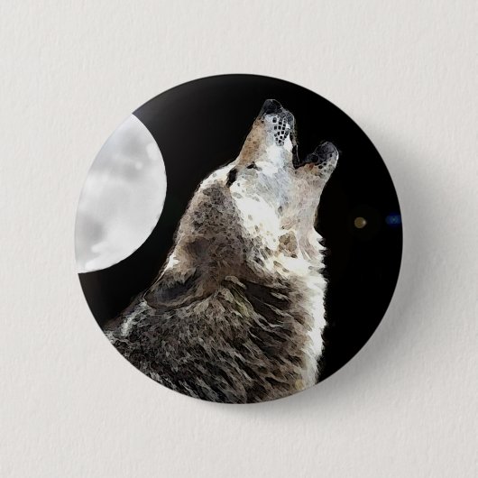 Wolf & Moon Button (Vorderseite)