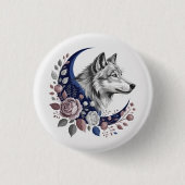 Wolf & Moon Button (Vorderseite)