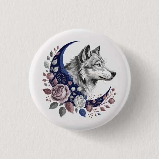 Wolf & Moon Button (Vorderseite)