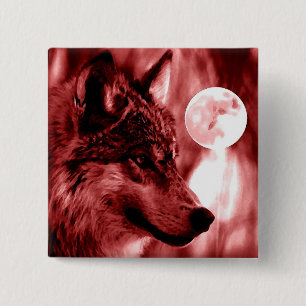 Wolf & Moon Button