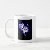 Wolf & Moon Dark Blue Night Collage Kaffeetasse (Links)