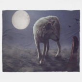 WOLF MOON FANTASY FLEECEDECKE (Vorderseite (Horizontal))