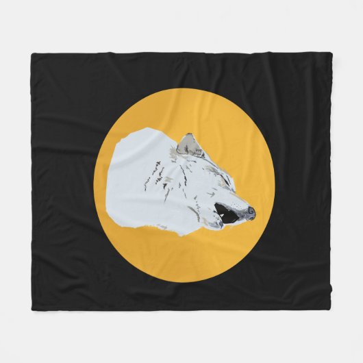 Wolf & Moon Fleecedecke (Vorderseite (Horizontal))