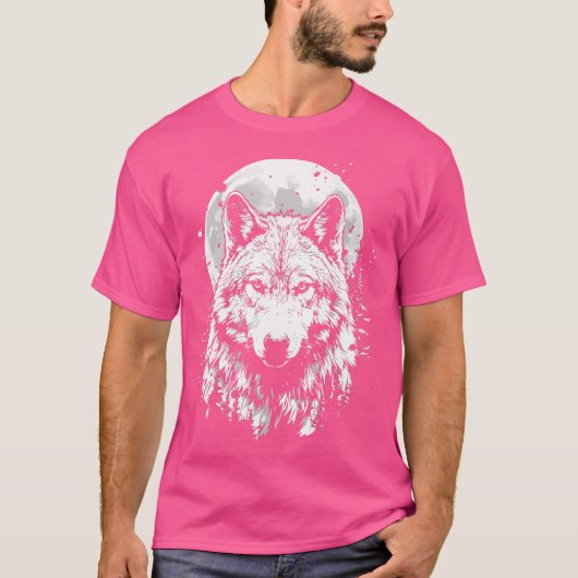 Wolf Moon Gray Howling erschüttert T-Shirt (Vorderseite)