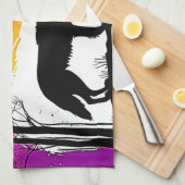 Wolf Moon Howl Art Geschirrtuch (Viertel Falte)