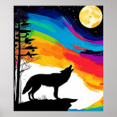 Wolf Moon Howl Art Poster (Vorne)
