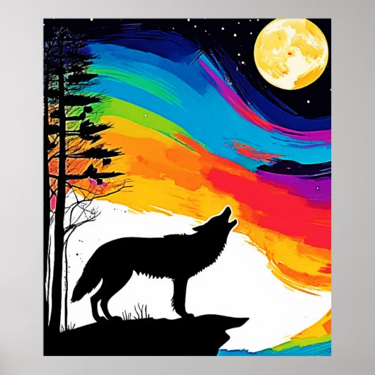 Wolf Moon Howl Art Poster (Vorne)