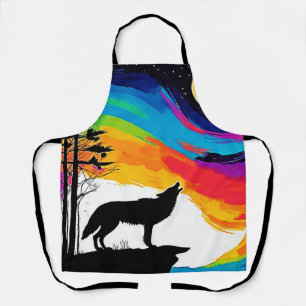 Wolf Moon Howl Art Schürze