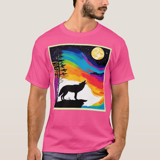 Wolf Moon Howl Art T-Shirt (Vorderseite)