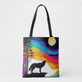 Wolf Moon Howl Art Tasche (Vorderseite)