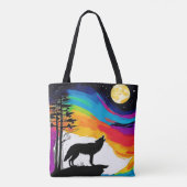 Wolf Moon Howl Art Tasche (Rückseite)